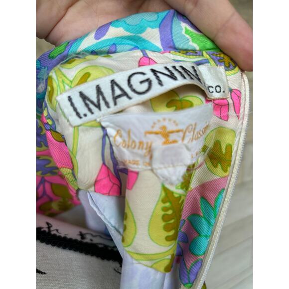 vintage 1960s shift dress I Magnin psychedelic flaw - Picture 3 of 4